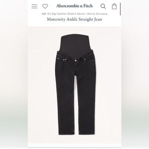 Abercrombie & Fitch Black Maternity Ankle Straight Jeans